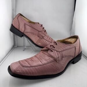 Liberty LS742 Square‎ Toe Faux Croco Mens Dress Mauve Pink Lace Up US 13 Mens